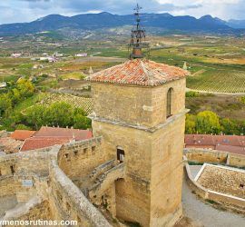 Vistas de viñedos de La Rioja desde el castillo de San Vicente de la Sonsierra