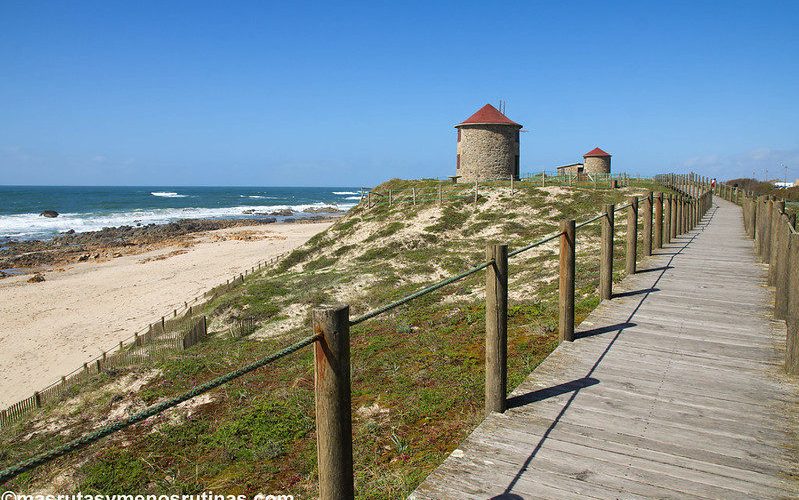 Molinos de Esposende en la etapa 3 del camino portugués de la costa