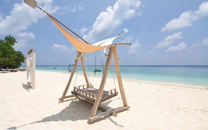 Playa en la isla de Rasdhoo (Maldivas)