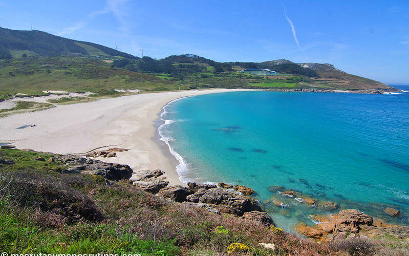 Praia de Lourido en la etapa 8 del Camiño dos Faros de Praia de Area Maior en Muxía a Touriñán aldea